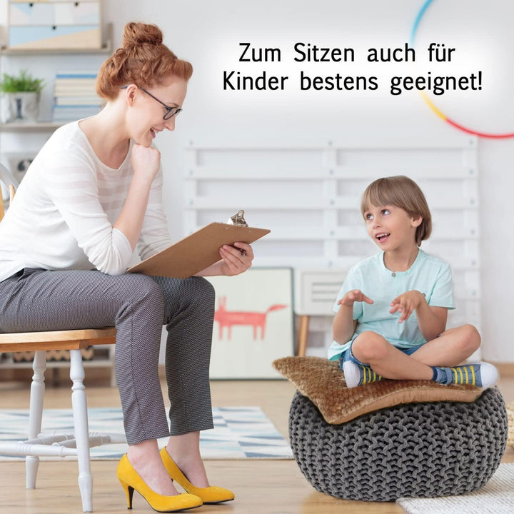 casamia Pouf Bodenkissen ø45 o. 55cm Sitzpouf Hocker nachhaltig f. innen u. aussen Farbe grau - Silb