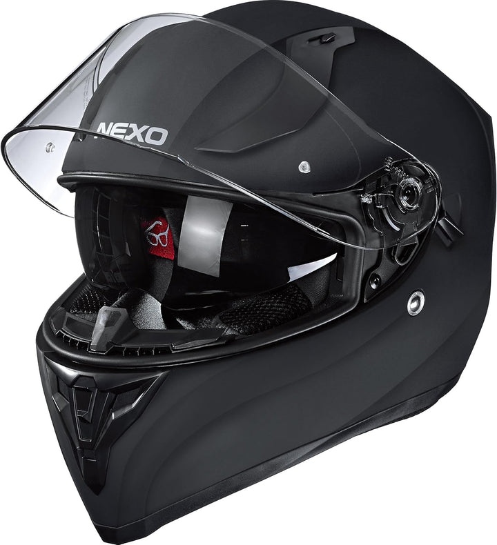 Nexo Integralhelm Sport II - Kratzfeste Visierung - Thermoplast - Belüftung mattschwarz XL, mattschw