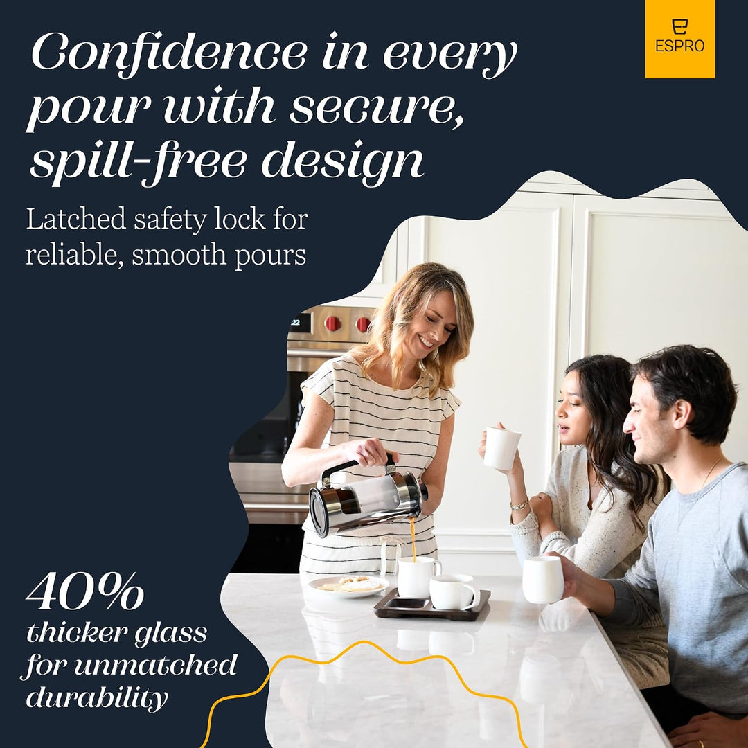 ESPRO – P5 French Press – Kaffee- und Teezubereiter mit doppeltem Mikrofilter, körnungsfreies und bi