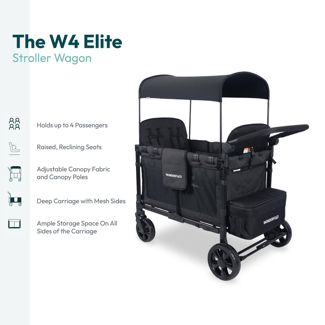 WonderFold W4 Elite Kinderwagen Wagon Volcanic Black