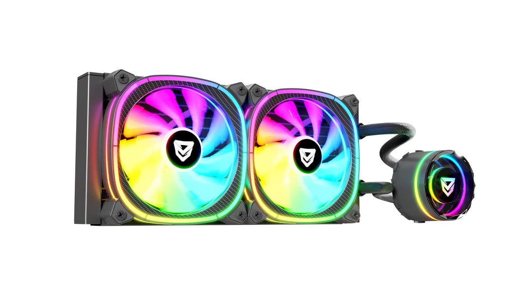 Nfortec - ATRIA X Liquid CPU Cooling ARGB 240mm, Infinity Mirror 360 Grad drehbar, 2x 120mm PWM ARGB