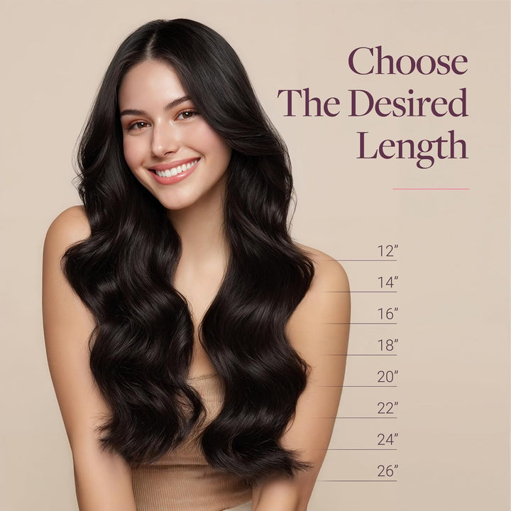 GOO GOO Clip in Extensions Echthaar, Echthaar Extensions Clip, 30cm 85g 7pcs, Clip In Haarverlängeru