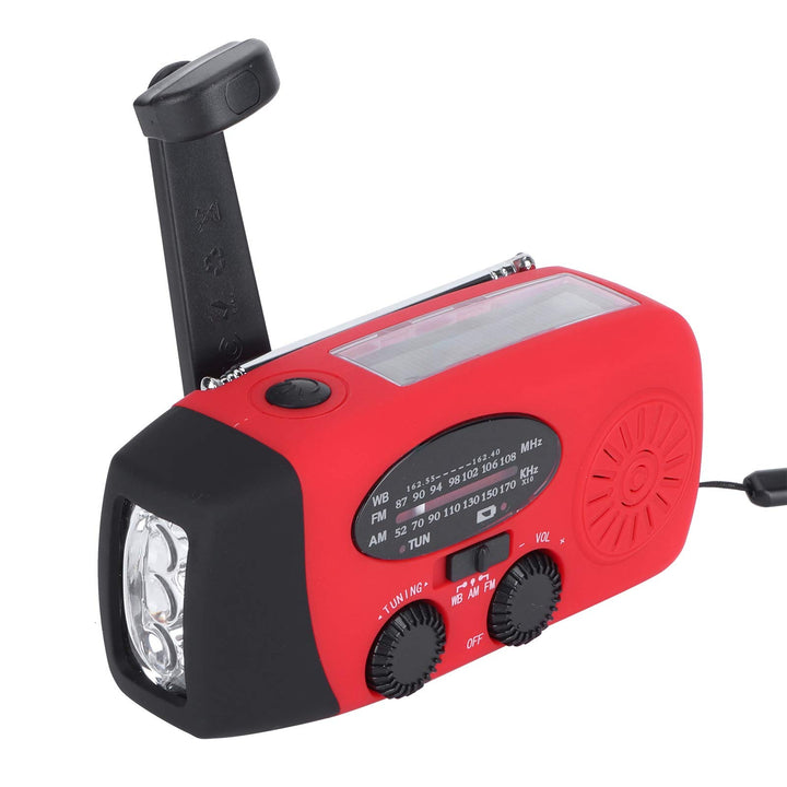 QQT088 ABS Wiederaufladbares Not-Solarradio mit LED-Taschenlampe, Tragbares Professionelles Wetterra