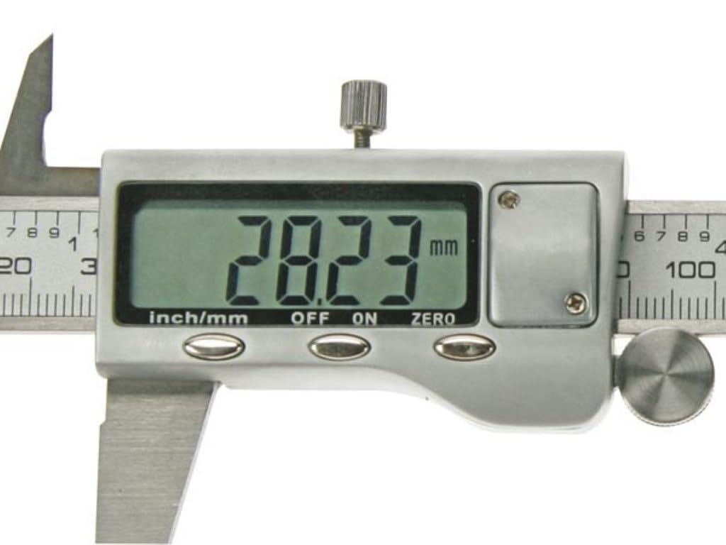 PEREL - 3472B Edelstahl Schieblehre mit Digitaler Anzeige, 150 mm Länge, 0,01 mm Auflösung (20-er pa
