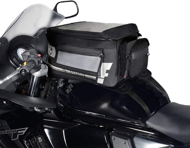 Oxford Gepäck F1  Motorrad 18L klein Gurt auf Tank Tasche  -  schwarz Standard 18L US Schwarz, Stand