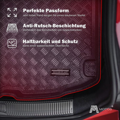 M MOTOS Antirutschmatte Auto Kofferraummatte passt für SEAT Altea 2006-2015 Kompletter Schutz für Ih