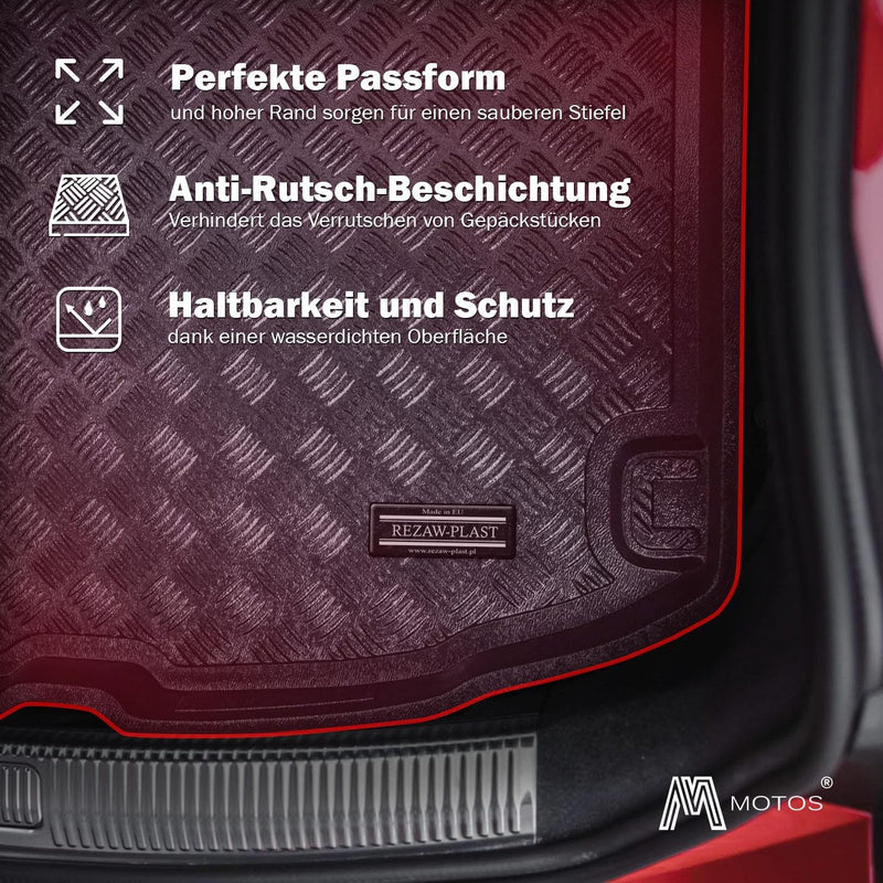 M MOTOS Antirutschmatte Auto Kofferraummatte passt für Toyota Yaris III 2011-2020 Kompletter Schutz