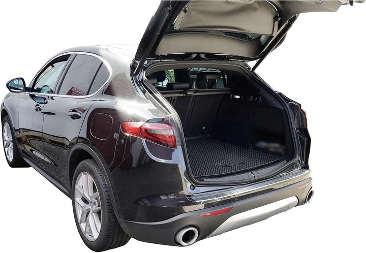 Ladekantenschutz Edelstahl MATT kompatibel für Alfa Romeo Stelvio | BJ ab 2016 | premium Qualität vo