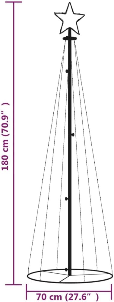 vidaXL LED Weihnachtsbaum Kegelform Tannenbaum Lichterbaum Weihnachtsdeko Stern Beleuchtung Aussen B