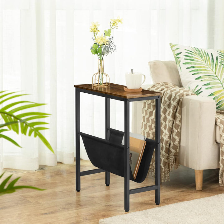 HOOBRO Beistelltisch, Sofatisch mit Stauraum, 48 x 24 x 61 cm, Nachttisch, Kaffeetisch, leicht zu mo