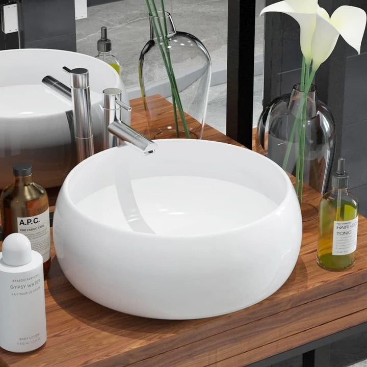 vidaXL Waschbecken Keramik Weiss 40x15cm Waschtisch Waschplatz Waschschale, Weiss