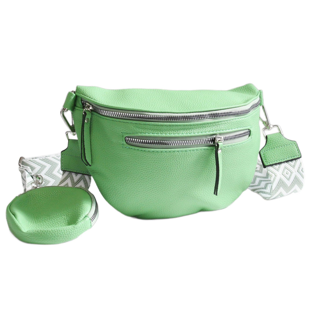 irisaa Umhängetasche Damen Crossbody Bag, 3 in 1 Schultertasche, Bauchtasche mit Reissverschluss und