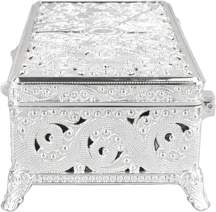 Ejoyous Vintage-Schmuckschatulle aus Metall, Legierungsmaterial, Weiches Samt-Interieur, Elegantes D