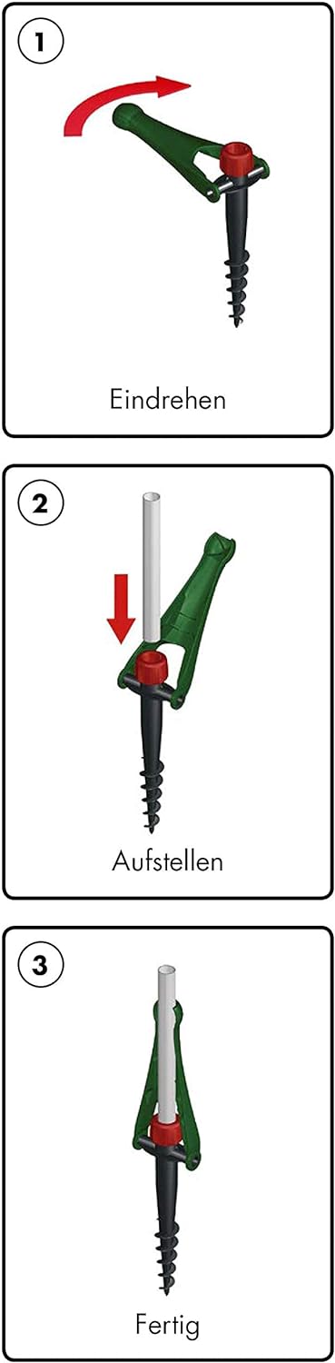 Krinner 2er Set Bodendübel Vario Drill (Wiese; Camping; Strand) Sonnenschirmständer