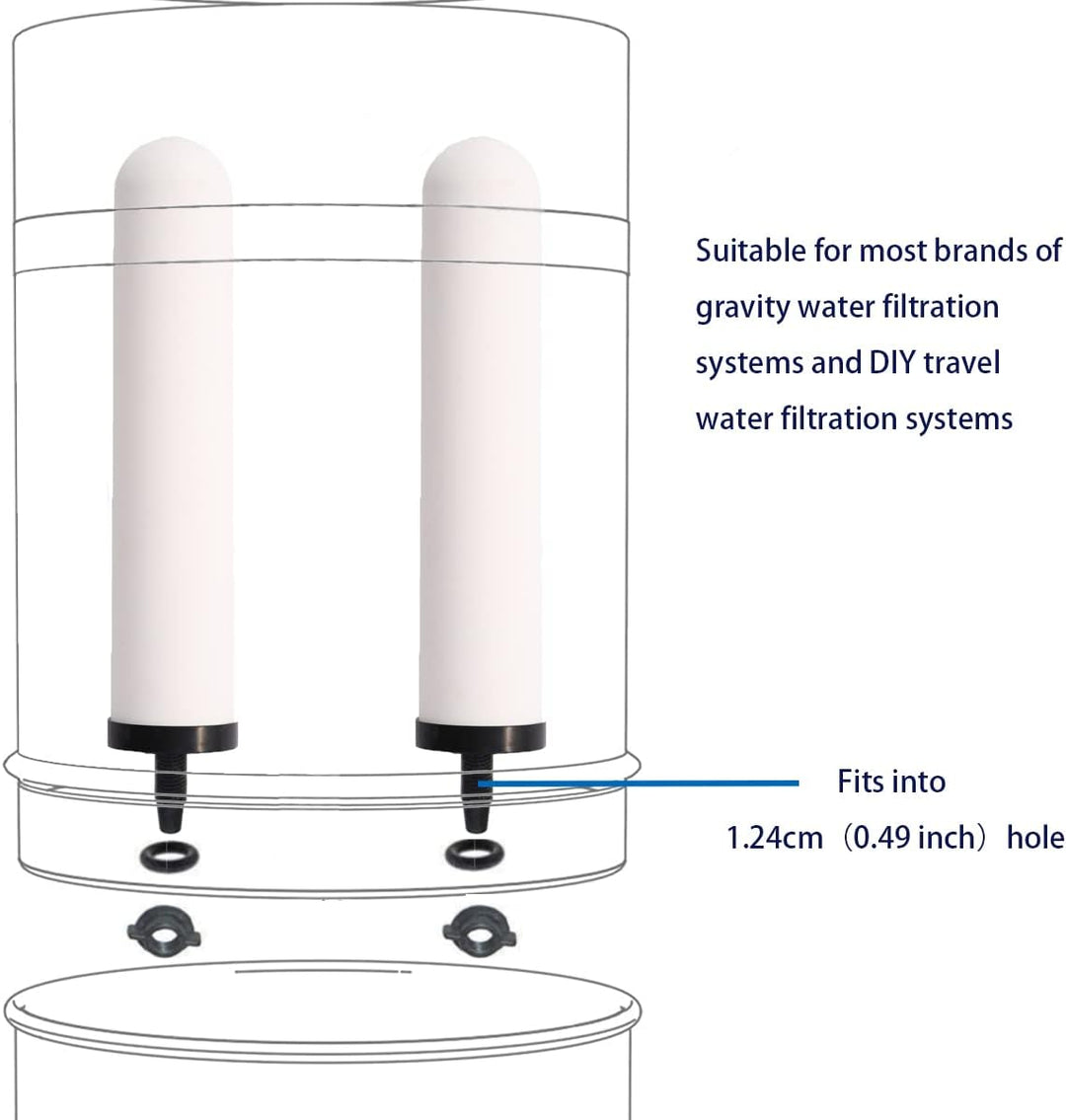 HUINING Kerzen-Keramikfilter, Schwerkraft-Wasserfiltrationssystem, Haushaltseimer, Kühler-Filtration