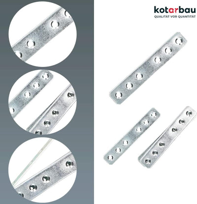 KOTARBAU Lochplatten 116 x 20 mm Verzinkt Silber Flachverbinder Holzverbinder Innen – Aussenbereich