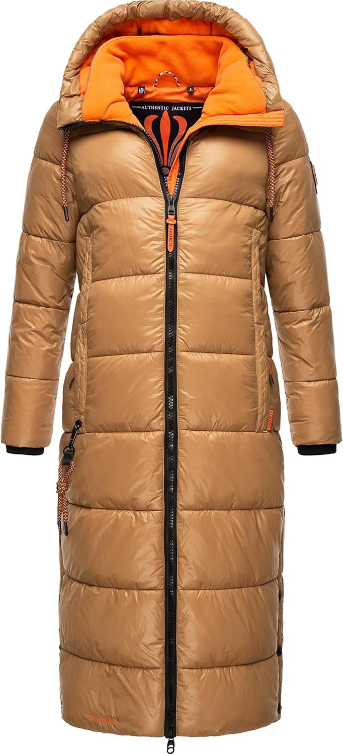 Navahoo Damen Warmer Winter Steppmantel mit Kapuze Schmuseengel XS-XXL L Camel, L Camel