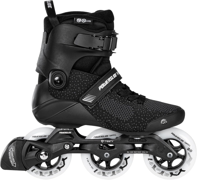 Powerslide Inline Skate Swell Lite Black 100, für Fitness, für Damen und Herren 44-45, 44-45