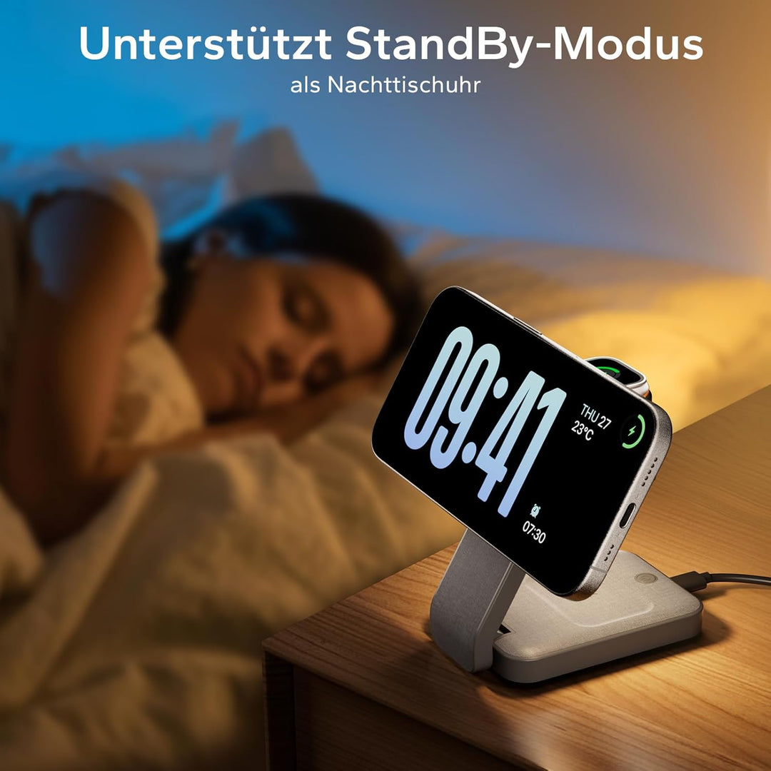 Magsafe Ladestation für Apple Watch und iPhone 3 In 1 Faltbar, iPhone Ladestation Magsafe Ladegerät