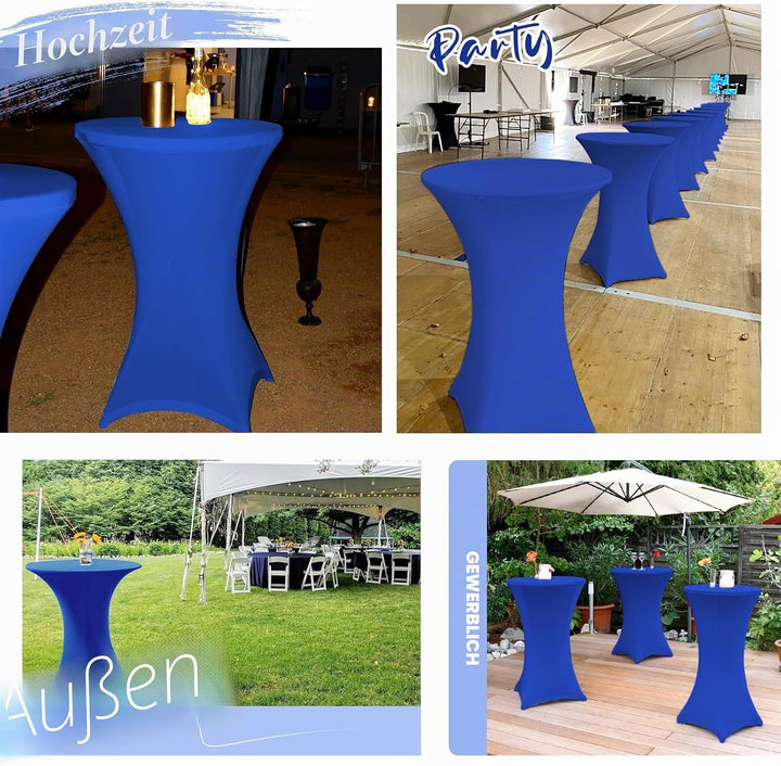 Showgeous 4er-Set Stretch Stehtisch Husse für Bistrotisch Ø 80-85 cm Cocktail Tisch-Überzug Husse, V