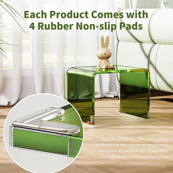Acryl-Tritthocker, Kleiner transparenter Fusshocker für Badezimmer, Schlafzimmer, Küche, belastbar b