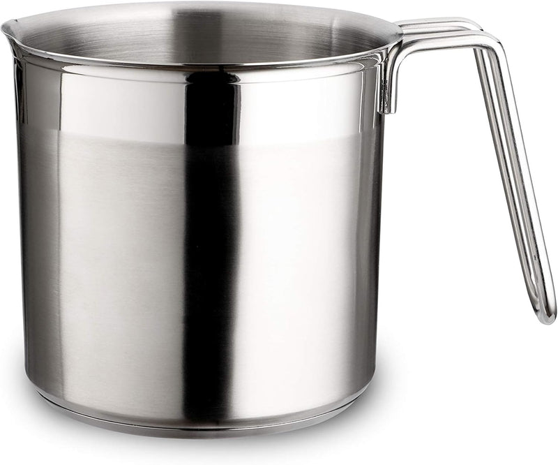 Weis 18455 Milchtopf mit Sandwichboden 1000 ml, Edelstahl, Silber
