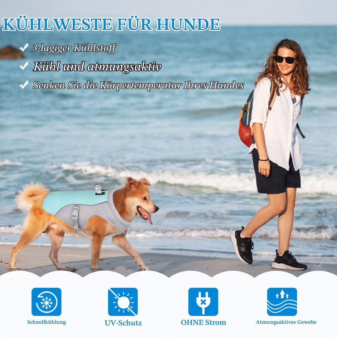 Hundekühlweste Atmungsaktives Mesh Hundejacke Sommer Cooler und Komfortabler Hundemantel Verstellbar