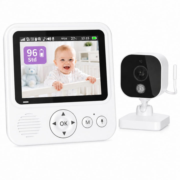 BURNNOVE Babyphone mit Kamera ohne WLAN, 2,8 Zoll IPS 720P, 96H VOX | Split Screen, Bewegungserkennu