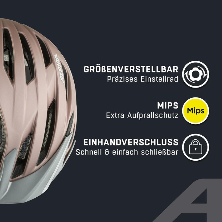 ALPINA Gent MIPS - Reflektierender, Optimal Sichtbarer & Sicherer MIPS Fahrradhelm mt Fliegennetz Fü