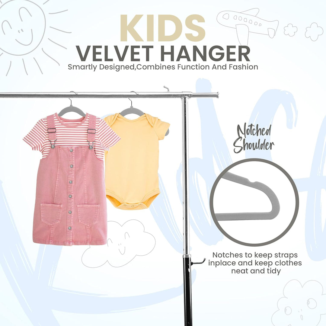 Utopia Home Kinder-Kleiderbügel aus Samt (50 Stück) – 27,9 cm (11 Zoll) robuster Baby-Kleiderbügel –