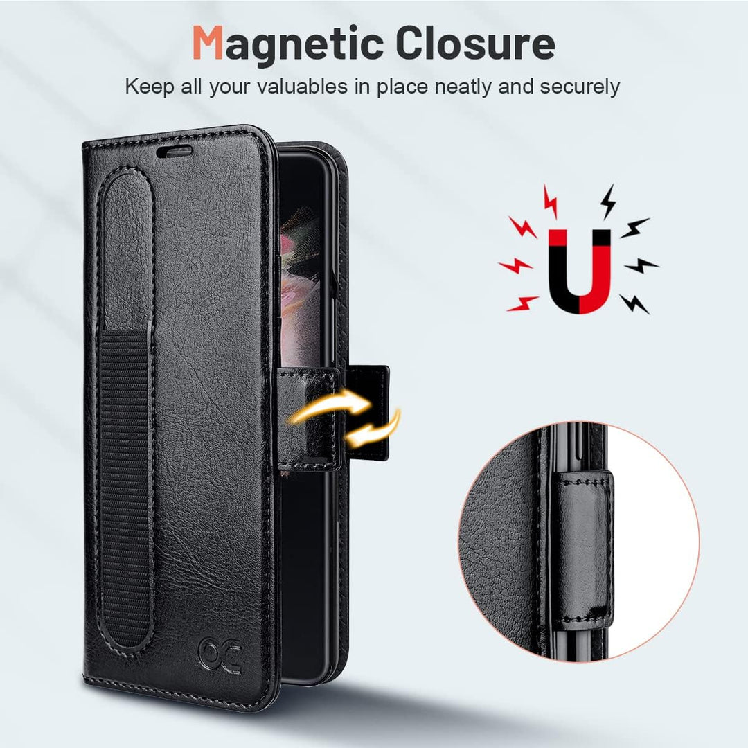 OCASE Hülle Samsung Galaxy Z Fold 4 5G Handyhülle mit [S Pen Halter] [Vorderseite Displayschutz] [Pr