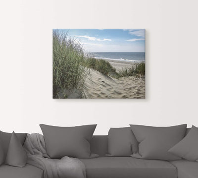 ARTland Leinwandbilder Wandbild Bild auf Leinwand 80x60 cm Wanddeko Strand Meer Küste Nordsee Mariti