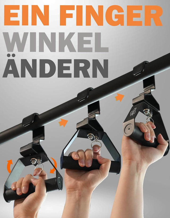 Fitarc Verbesserter 12-stufiger Griff, Einstellgriff, 2 Stück, LAT-Pulldown-Aufsätze, Rudergriff, Kl