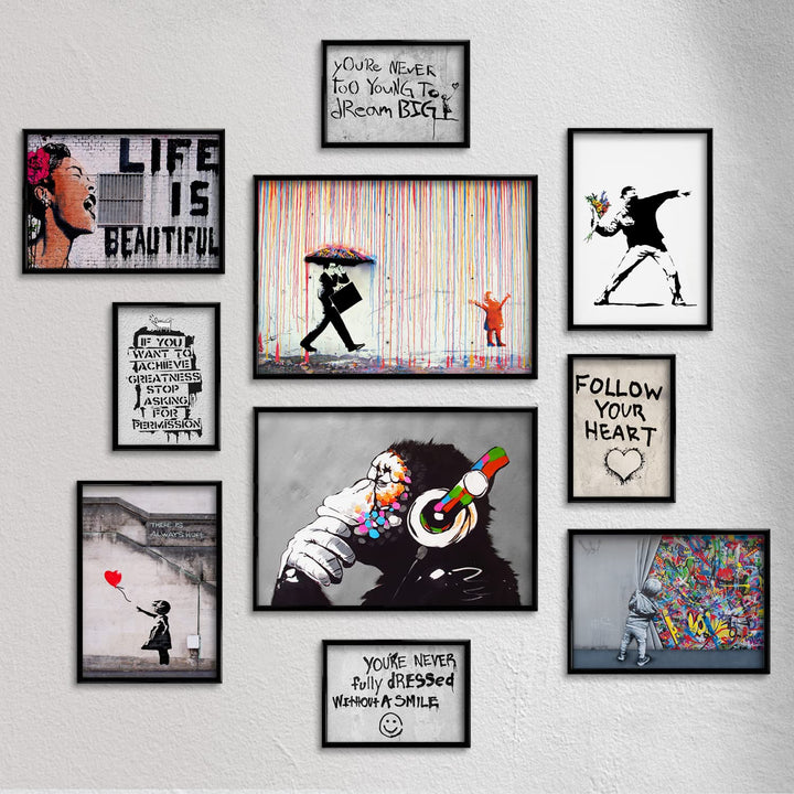 Giallobus - Set mit 10 Wandpostern - Banksy - Banksy-Sammlung 1 - Beschichtetes Papier - | 2 x A3 42