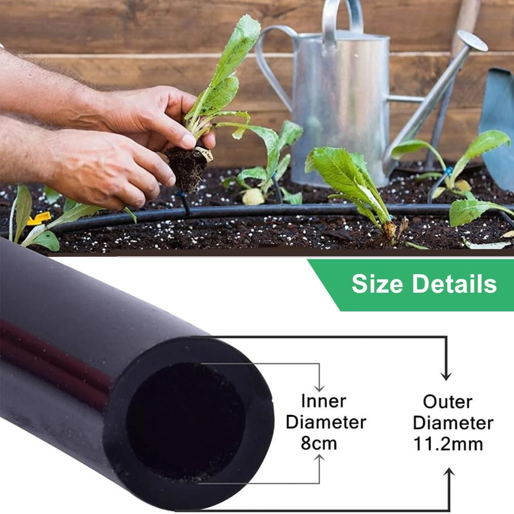 10 Mt Bewässerung Rohr Bewässerungsschlauch 8 / 11mm Garten Tropf PVC Rohr Bewässerung Bewässerungss