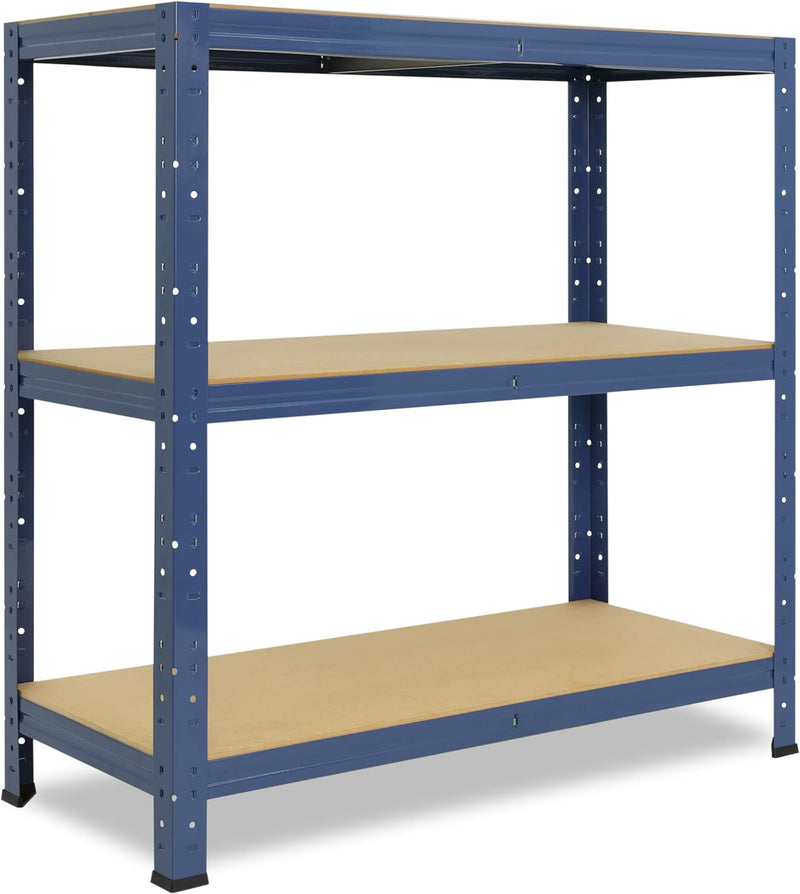 shelfplaza® 100x45x40cm Home Schwerlastregal blau/Metallregal mit 3 Böden/Kellerregal Metall, Garage