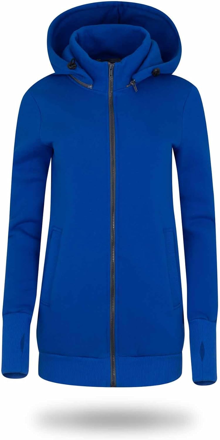 fun2bemum Pola 4in1 Baby Tragejacke für Mama Känguru Kapuze VORNE/HINTEN XL Cobalt, XL Cobalt