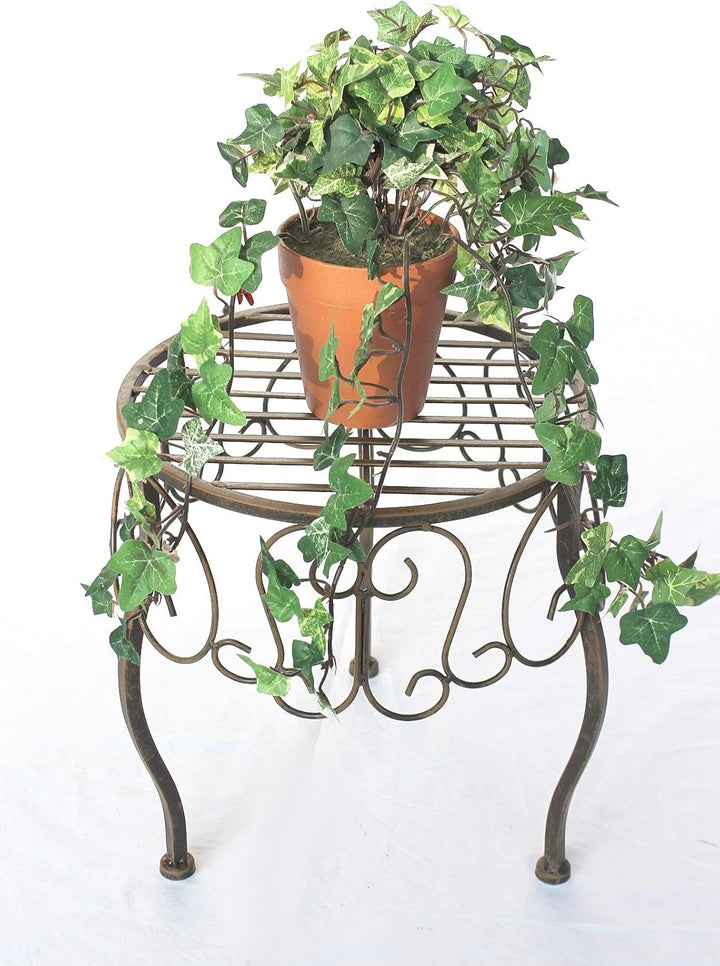 DanDiBo Blumenhocker Metall Braun Rund 30 cm Blumenständer 140129 M Beistelltisch Pflanzenständer Kl