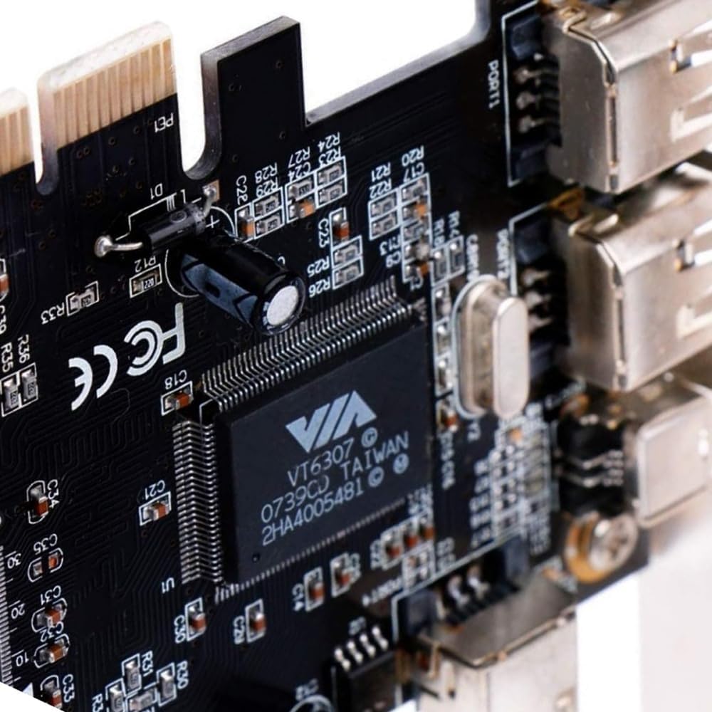 xiwai PCI-E 1X 4X 16X zu IEEE 1394a Firewire 400 Capture Card 6Pin und 4Pin 4 Ports PCI Express Kart