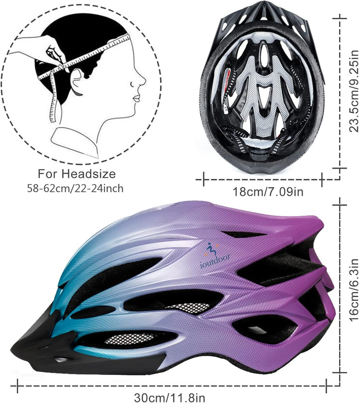 ioutdoor Premium Fahrradhelm, CE CPSC Zertifikat, Radhelm mit Abnehmbarer Sonnenblende und Insektenn