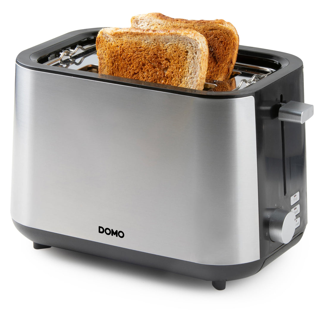 DOMO DO966T Toaster - Für 2 Toasts - 3 Funktionen: rösten, auftauen, abbrechen - 7 Temperaturstände