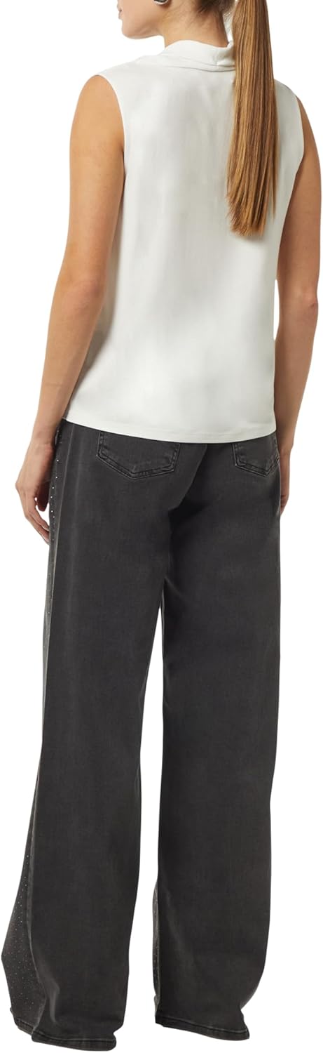 Comma Jersey-Top mit Wasserfall-Ausschnitt 44 0120_weiss, 44 0120_weiß