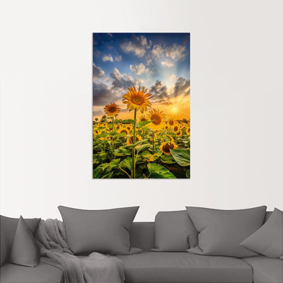 ARTland Wandbild Alu Verbundplatte für Innen & Outdoor Bild 80x120 cm Pflanzen Blumen Sonnenblumen F