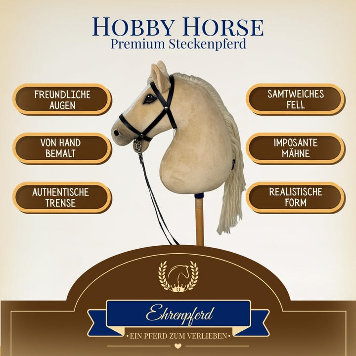 Hobby Horse Pferd -A3- Premium Steckenpferd mit Zubehör für Hobby Horsing: Pferde Spielzeug Set mit