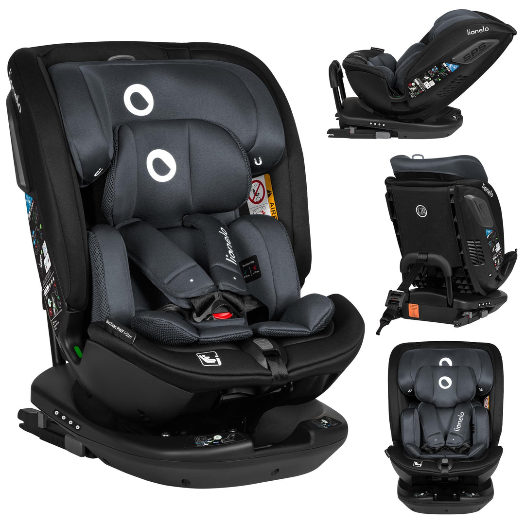 Lionelo Bastiaan RWF Baby- und Kleinkindautositz 0-36 kg von 40–150 cm Grau, Grau