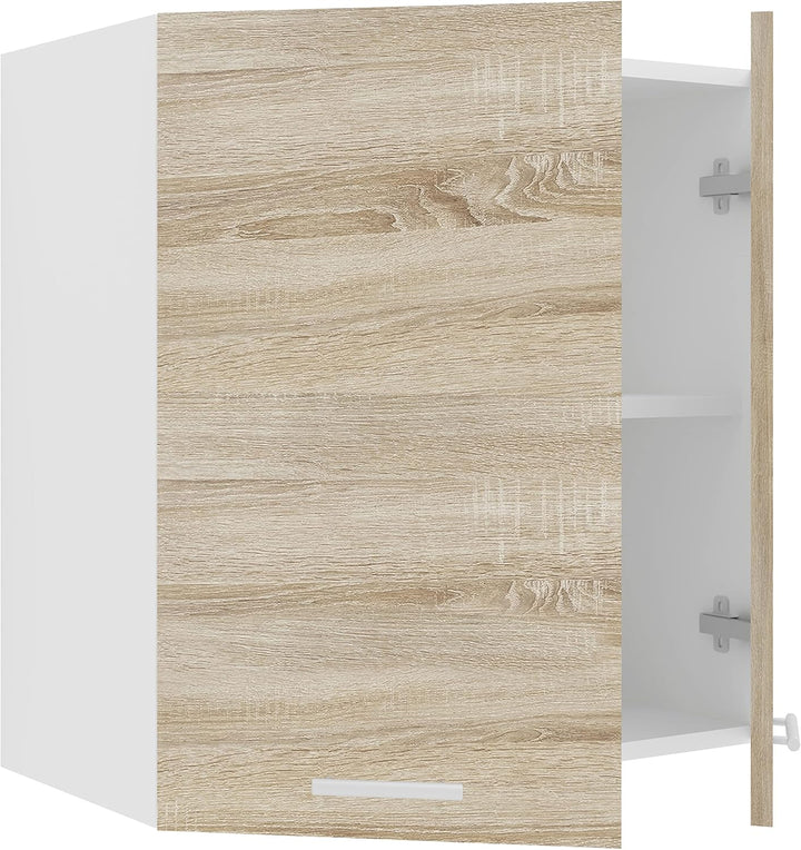 VCM Küchenschrank Breite 60 cm Holztür Hängeschrank Küche Küchenmöbel Esilo Weiss/Sonoma-Eiche Weiss