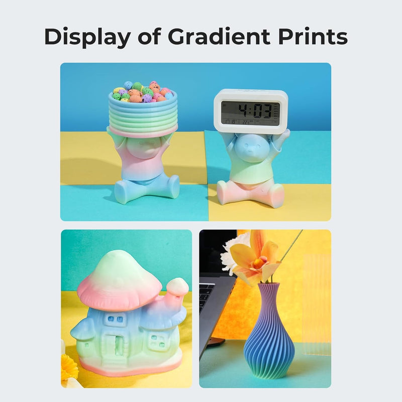 Creality Rainbow PLA für 3D Drucker, 3D-Drucker-Filament für hohe Geschwindigkeit von 600 mm/s, 1 kg