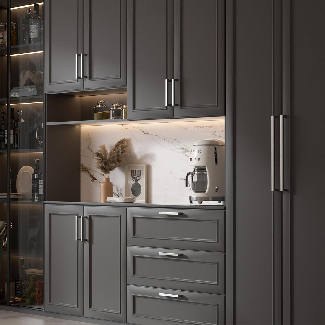 15x Goldenwarm® Möbelgriffe Lochabstand 96mm - Stangengriff Schrankgriffe Moebelgriffe 96mm Edelstah