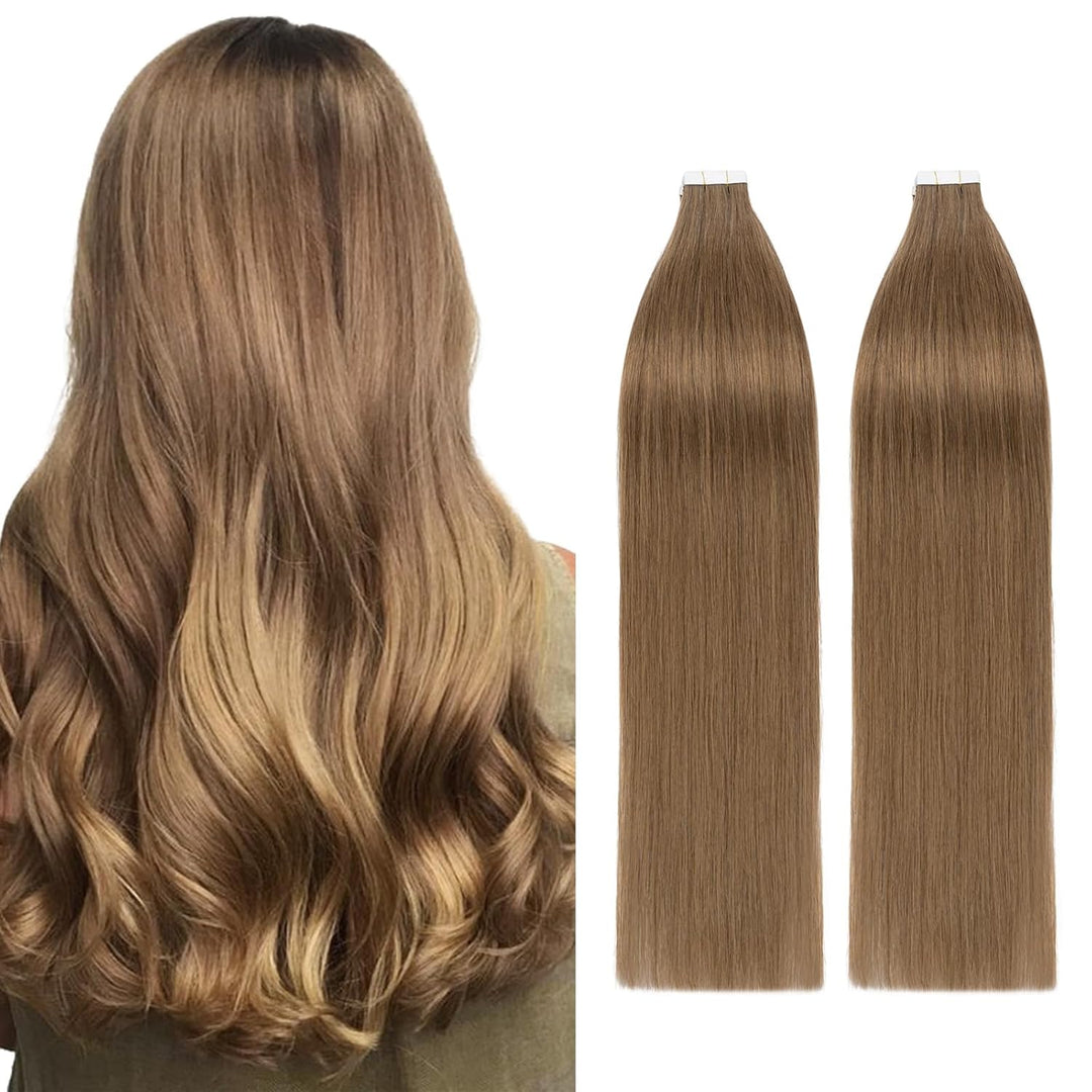 Silk-co Tape in Extensions Echthaar 40stk, Remy Tape Extensions Echthaar, Skin Weft Haarextensions K
