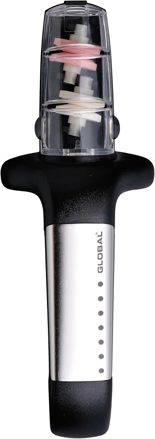 Global - G-913 3-stufiger Keramik-Wasserschärfer, Edelstahl